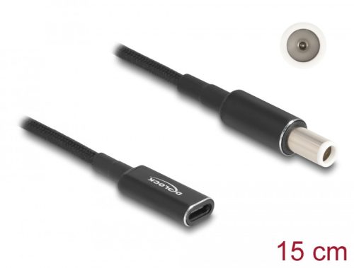 Delock Laptop töltőkábel adapterkábel USB Type-C anya - Dell 7,4 x 5,0 mm apa 15 cm