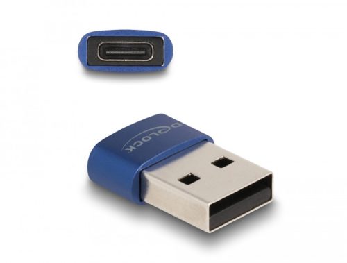 Delock USB 2.0 adapter A-típusú USB apa - USB Type-C  anya kék