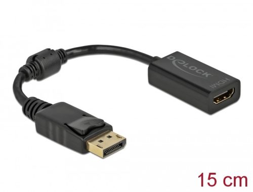 Delock Adapter DisplayPort 1.1-dugós csatlakozó -HDMI-csatlakozóhüvely passzív fekete