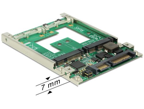 Delock 2.5'  méretű 22 tűs SATA-átalakító > mSATA RAID támogatással