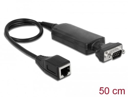 Delock átalakító Ethernet LAN RJ45 10/100 Mbps csatlakozóból RS-232 DB9 soros csatlakozóba, anyákkal