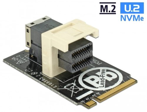 Delock Adapter M.2 Kulcs M > SFF-8643 NVMe horizontális 2242