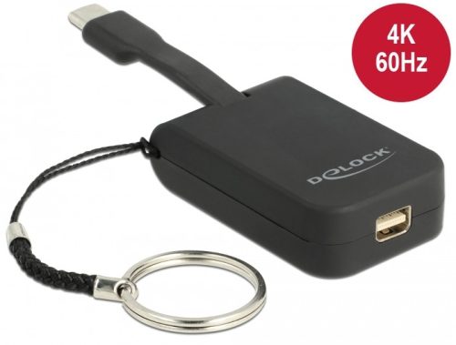 Delock USB Type-C  adapter mini DisplayPort-hoz (DP Alt Mode) 4K 60 Hz - kulcstartón