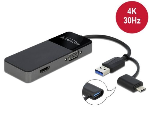 Delock Adapter USB 3.0 a 4K HDMI + VGA