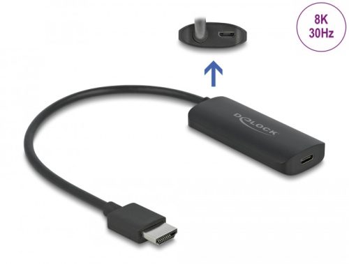 Delock adapter HDMI-A csatlakozó USB Type-C csatlakozóaljzathoz (DP Alt mód) 8K