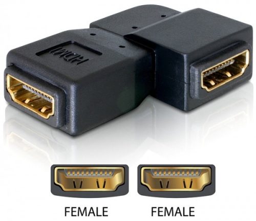 Delock adapter HDMI anya > HDMI anya 90  balra