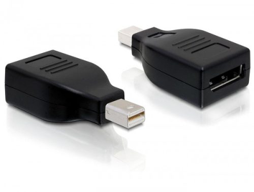 Delock Adapter Displayport mini male > Displayport female, fekete