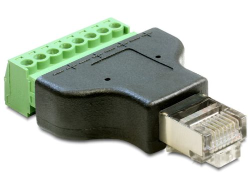 Delock adapter RJ45 apa > terminál tömb, 8 pin 2-részes