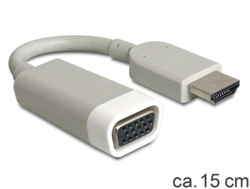 Delock adapter HDMI-A apa > VGA anya,15 cm, szürke