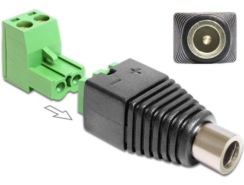 Delock DC 2.5 x 5.5 mm anya > Terminal Block 2 pin adapter, 2 részes