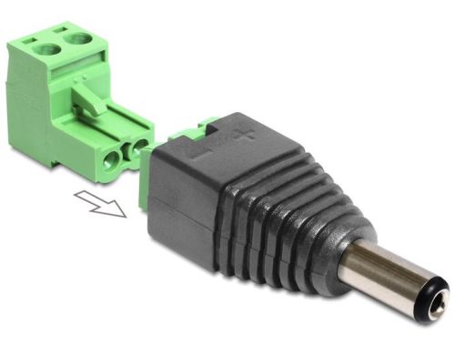 Delock DC 2.5 x 5.5 mm apa > Terminal Block 2 pin adapter, 2 részes