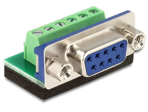 Delock Sub-D 9 pin anya > Terminal block 6 pin adapter