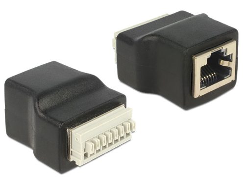 Delock RJ45 anya > Terminal Block nyomógombbal, 8 pines adapter