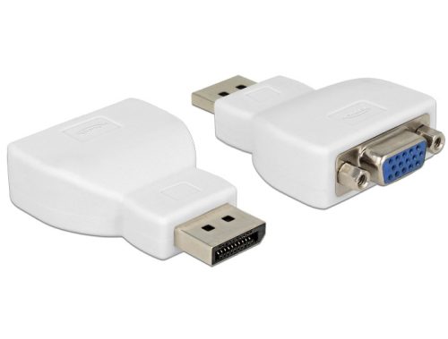 Delock Adapter Displayport-dugós csatlakozó > VGA-csatlakozóhüvely fehér