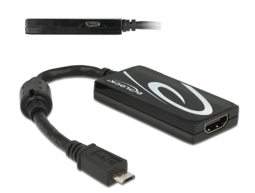 Delock MHL 3.0-s adapter > Nagysebességű HDMI 4K Ultra-HD felbontással és RCP funkcióval Premium