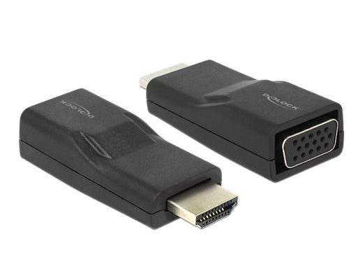 Delock Adapter HDMI-dugós csatlakozó > VGA-csatlakozóhüvely fekete