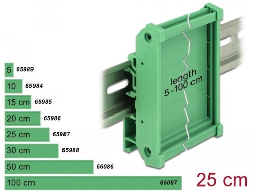 Delock Laprögzítő 25 cm hosszú DIN Rail-ekhez