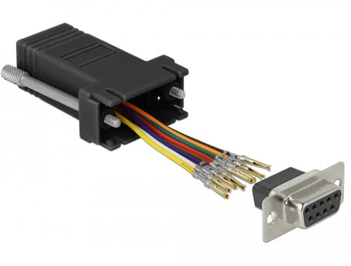 Delock Fekete Sub-D 9-tűs anya   RJ45 anya összekötő adapter