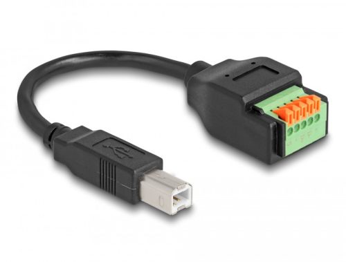 Delock B-típusú USB 2.0 kábel apa - terminal block adapter lenyomó gombbal 15 cm