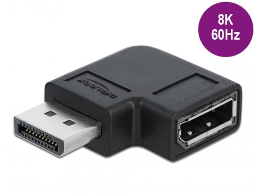 Delock DisplayPort 1.4 adapter csatlakozó aljzathoz 90   -kal balra dőlve 8K 60 Hz