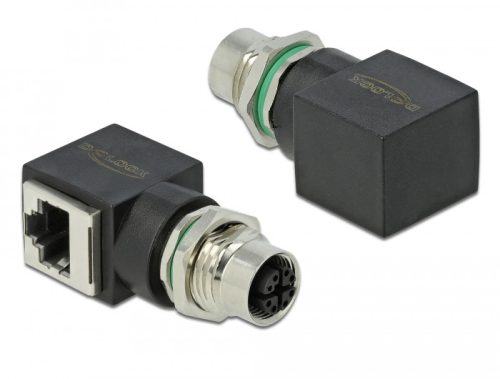 Delock Hálózati adapter M12 8 tűs X-kódolt anya - RJ45 anya