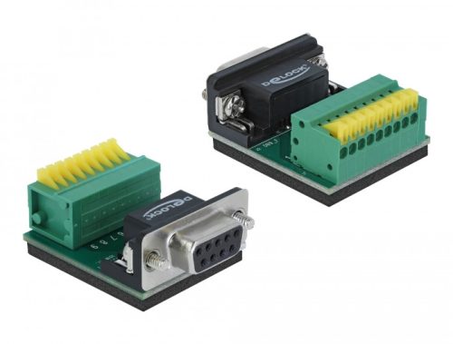 Delock Sub-D 9 tűs adapter anya - 9 tűs nyomógombos Terminal Block