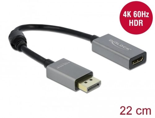 Delock Aktív DisplayPort 1.4 - HDMI átalakító 4K 60 Hz (HDR)