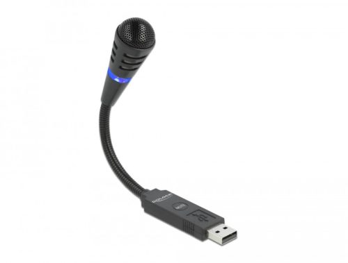 Delock USB mikrofon gégecsovel és némító gombbal