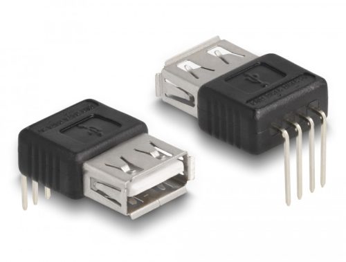 Delock Adapter A-típusú USB 2.0 anya   4 tű 90  szögben hajlítva