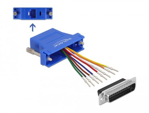 Delock Kék D-Sub 25-tűs apa  RJ45 anya összekötő adapter