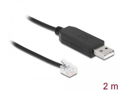 Delock adapterkábel USB Type-A és soros RS-232 RJ12 közötti ESD védelemmel Skywatcher 2 m