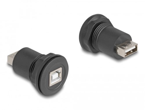 Delock USB 2.0 B-típusú   USB 2.0 A-típusú beépített csatlakozóval fekete