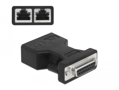 Delock D-Sub 15 tűs anya   2 db. RJ45 anya adapter