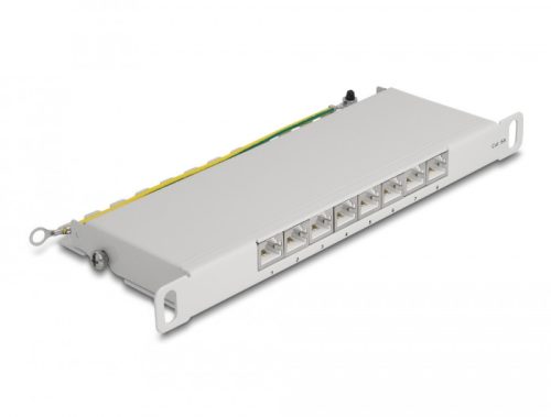 Delock 10  patch panel 8 porttal Cat.6A 0,5U szürke