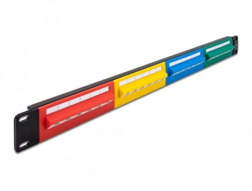 Delock 19  patch panel 24 porttal Cat.5e 1U színes