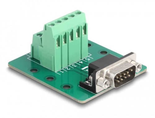 Delock D-Sub 9 tűs apa - Terminal Block DIN sínhez