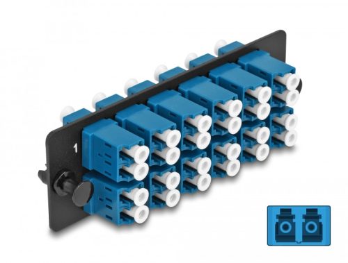 Delock Üvegszálas Adapter Panel LC Duplex UPC 12 Port kék