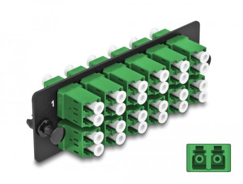 Delock Üvegszálas Adapter Panel LC Duplex APC 12 Port zöld