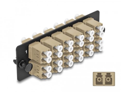 Delock Üvegszálas Adapter Panel LC Duplex OM1 / OM2 12 Port bézs