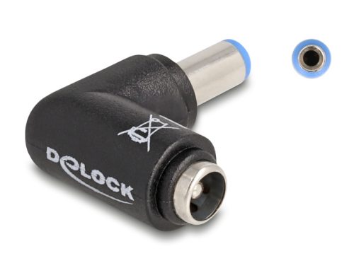 Delock DC adapter 5,5 x 2,1 mm apa   5,5 x 2,1 anya 90 -ban hajlított