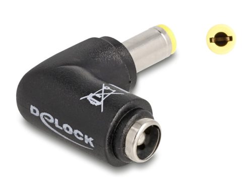 Delock DC adapter 5,5 x 2,5 mm apa   5,5 x 2,5 anya 90 -ban hajlított