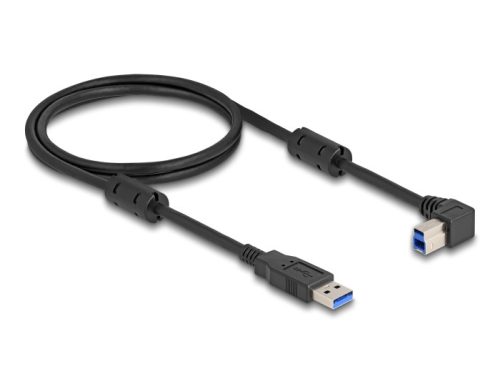 Delock USB 5 Gbps kábel A-típusú apa - B-típusú apa 90  jobbra hajlítva 1 m