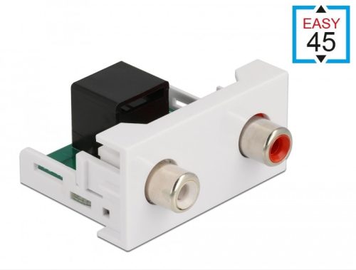 Delock Easy 45 modul, 2 x RCA anya - RJ45 anya port 22,5 x 45 mm