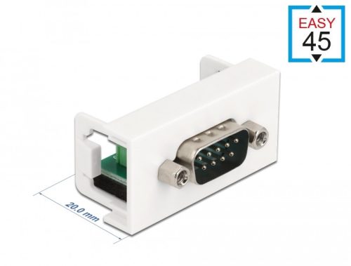 Delock Easy 45 Module D-Sub 9 tűs apa   6 tűs sorkapocs 22,5 x 45 mm