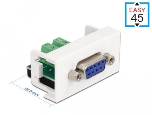 Delock Easy 45 Module D-Sub 9 tűs anya   10 tűs sorkapocs 22,5 x 45 mm