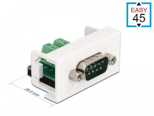 Delock Easy 45 Module D-Sub 9 tűs apa   10 tűs sorkapocs 22,5 x 45 mm