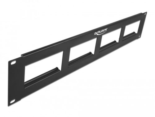 Delock Easy 45 19  patch panel kivágás 4 x 90,5 x 45,2 mm, 2U, fekete