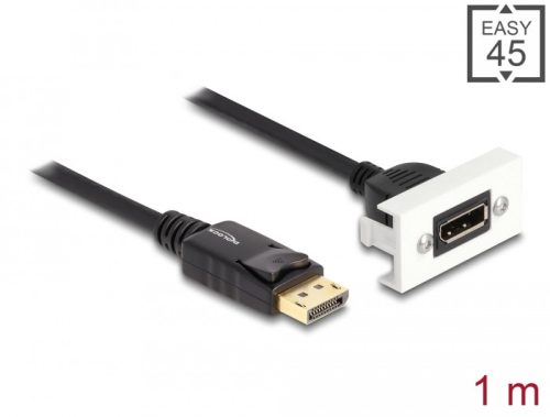 Delock Easy 45 DisplayPort 8K 30 Hz modul rövid kábellel, 22,5 x 45 mm