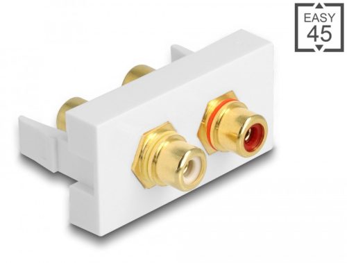 Delock Easy 45 modul 2 x RCA anya port, piros / fehér gyűrű 22,5 x 45 mm