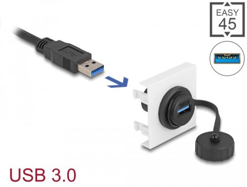 Delock Easy 45 Module SuperSpeed USB 5 Gbps (USB 3.2 Gen 1) USB Type-A anya, 45 x 45 mm